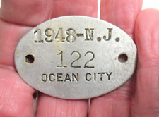 1948 OCEAN CITY NEW JERSEY METAL DOG TAG 122 picture
