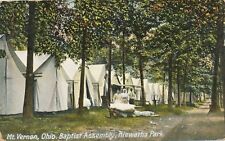 MT. VERNON OH – Baptist Assembly Hiawatha Park showing People and Tents - 1909 picture