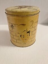 Vintage Kitchen Canister Parmeco French Cook Chef Metal Storage Can w/Lid 6.5X6 picture
