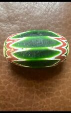 Antique 6 Layer Green Chevron Trade Beads 28mm picture