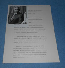 1984 NASA Admin James Beggs 3M Press Conference Statement Photo Biography picture
