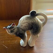Vintage Scaredy Cat Figurine Japan Grey White picture