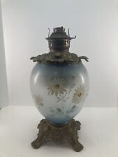 Vtg Antique Lamp Hardware And Glass Globe Oil/Electrified **PARTS Restoration** picture