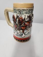 Vintage 1988 Budweiser Anheuser Busch Beer Stein Mug Clydesdales Holiday picture