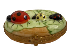 LIMOGES France LADYBUG Lady Bug TRIO Porcelain Trinket Box picture