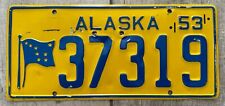 1953 Alaska License Plate - Very nice original paint picture