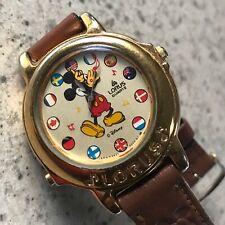 Vintage Lorus Mickey Mouse Watch Walt Disney It's A Small World TESTED Works picture