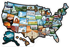 RV State Sticker Travel Map of The United States, Travel Trailer Camper 19x13