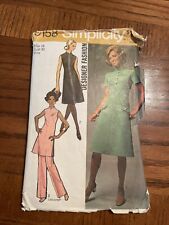 1970s Simplicity Sewing Pattern 9158 Tunic or Dress and Pants Size 18 Bust 40 picture