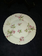 Vintage antique porcelain dish plate Havilland Limoges France roses sprays 1900 picture