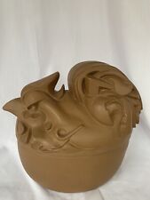 Vintage Montgomery Smith Signed Angry Rooster Terracotta Tureen Clay Pot 1983 picture