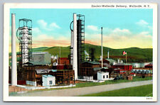 Vintage Postcard NY Wellsville Sinclair Wellsville Refinery c1943 -4923 picture