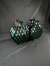 6X KIRKLAND'S Blue Spotted Narrow Jug Style Vase plastic new picture