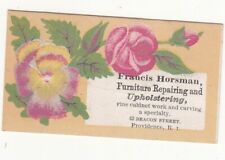 Francis Horsman Furniture Repair Upholstery Providence RI Rose Vict Card c1880s picture