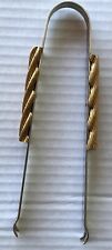 Vintage Signed Napier Chrome/gold-plated braiding Ice Bread Tongs Fab Chic MCM picture