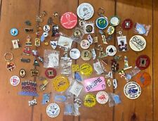 VINTAGE PINBACK BUTTONS PIN Lot Of 84 Olympics 96 Atlanta Marvel Gumby Keychain picture