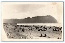 Seaside Oregon OR Postcard RPPC Photo Beach View People Scene 1921 Unposted picture