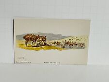 Postcard Cowboy Horse Artist Signed Charles M Russell A23 picture