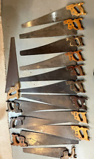 Vtg/Antique Lot 14 Hand Saws  (5)Disston (6)Warranted Superior & 3 Others READ picture