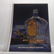 1974 Crown Royal: Even When Its Empty Its Impressive Vintage Print Ad picture