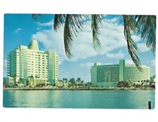 c1960s Miami Beach Florida FL Hotels Beach Ocean Fontainebleau Eden Roc Postcard picture
