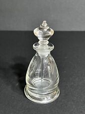 Vintage Antique Clear Pressed Glass Perfume Bottle Finial Top with Dauber 5