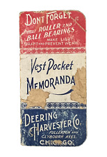 Vintage Farm 1897 Vest Pocket Memoranda from Deering Harvester Co from Chicago picture