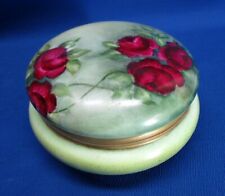 HAND-PAINTED LIMOGES ROSES ROUND VANITY BOX 5