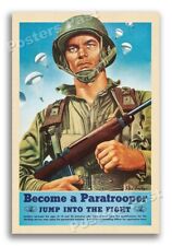 1944 Become A Paratrooper  Vintage World War II Airborne Poster - 24x36 picture