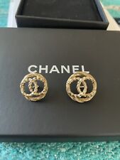 Authentic Chanel Gold Shimmer Rope Twist Buttons or Brooch Earring picture