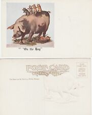 Pig comic postcard  c1909 with piglets riding 
