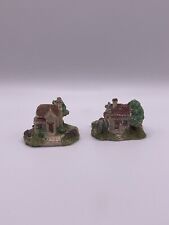 Vintage Miniature Detailed Resin Houses Figurines Lot Of 2 picture