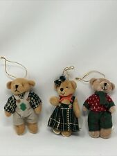 Miniature Teddy Bear Plush Christmas Holiday Ornaments Lot Occasions picture