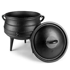 Bruntmor Pre-Seasoned Cast Iron Cauldron | African Potjie Pot with Lid | 3 Le... picture