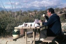 Vintage 35mm Slide 1983 Man Picnicing Sonoran Desert picture