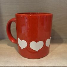 VINTAGE WAECHTERSBACH W. GERMANY RED MUG WITH WHITE HEARTS EXCELLENT COND picture