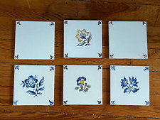 Large Lot of Viuva Lamego Made in Portugal Cream & Blue Floral & Green Leaves picture