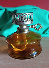 Vintage Antique Amber Glass Oil Lamp Font  Made In Hong Kong picture