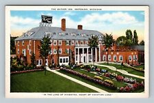 Ishpeming MI, Historic 1932 Mather Inn, Antique, Michigan Vintage Postcard picture