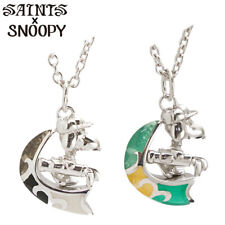 Snoopy x Saints Golf Snoopy Pair Necklace (Set of 2) Silver 925 Stained glass  picture