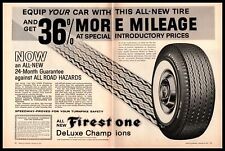 1961 Firestone DeLuxe Champion Speedway-Proved 24 Month Guarantee Tires Print Ad picture