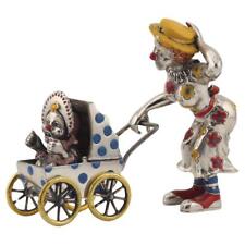 Tiffany & Co.  Silver Enamel Circus Clown Mother w/ Baby in Carriage Figurine picture