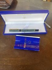 Vintage Waterman Paris  Green Marble Fountain Pen Box Papers picture