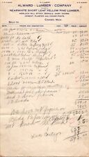 Ten Alward Lumber Company Camden, Michigan Invoices from 1910's picture