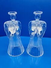 Lead Crystal Angel Candle Stick Holders Set Of 2 picture