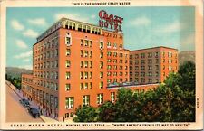 Crazy Water Hotel, Mineral Wells, Texas Postcard Vintage Autos & Sign picture