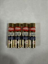4 Vintage 60s Eveready Alkaline Energizer AA Batteries Metal Wrapped Made In USA picture