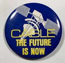 CABLE Satellite THE FUTURE IS NOW Pin RARE 70s 80s TECH Punk NASA Space TV Cyber picture