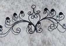 Vintage Mexican Wrought Iron Wall Candelabra Ten Candle Holder Rare Original  picture