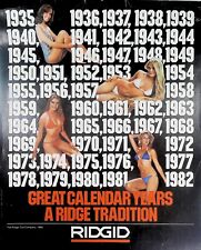 Vintage 1981-1982 Ridgid Calendar - The Ridge Tool Company,Pre Owned in Good Con picture